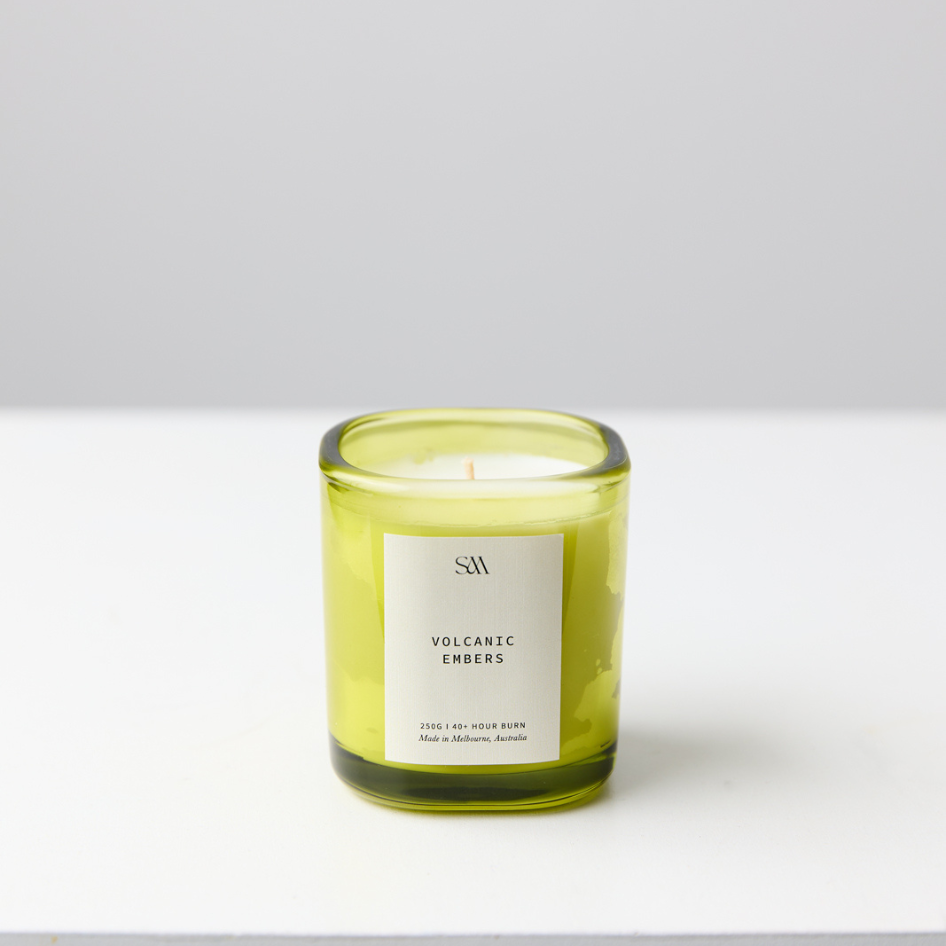 Volcanic Embers Signature Scented Candle (Light Green)