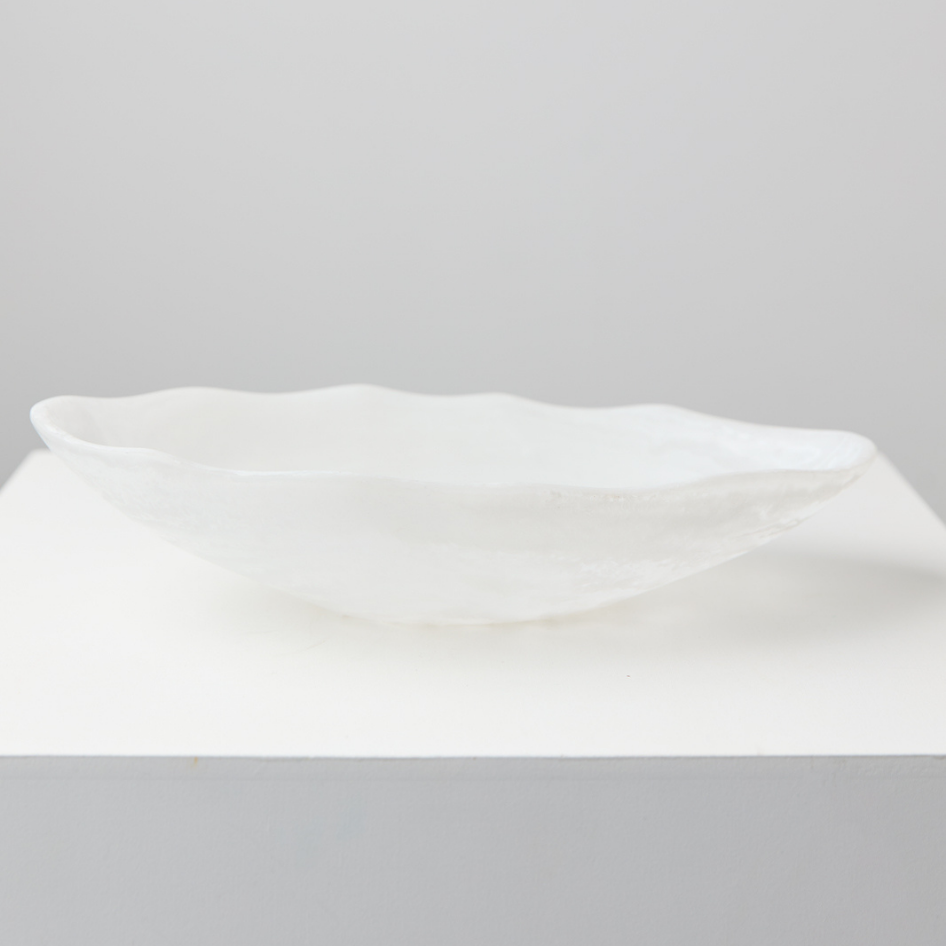 Resin Salad Bowl Oval White