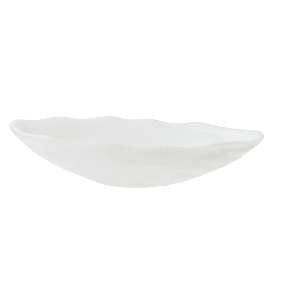 Resin Salad Bowl Oval White