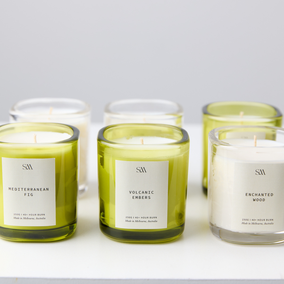 Volcanic Embers Signature Scented Candle (Light Green)