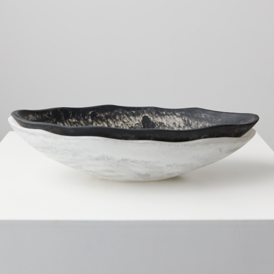 Resin Salad Bowl Oval Black