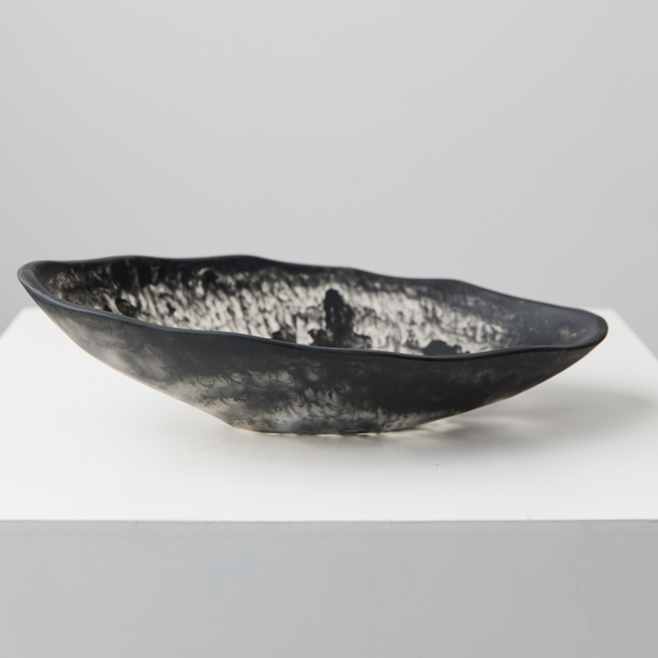 Resin Salad Bowl Oval Black