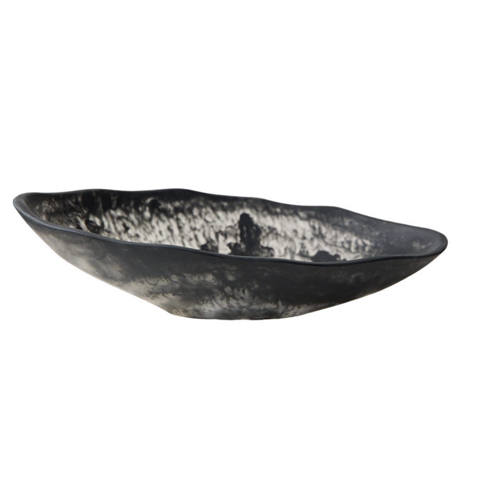 Resin Salad Bowl Oval Black