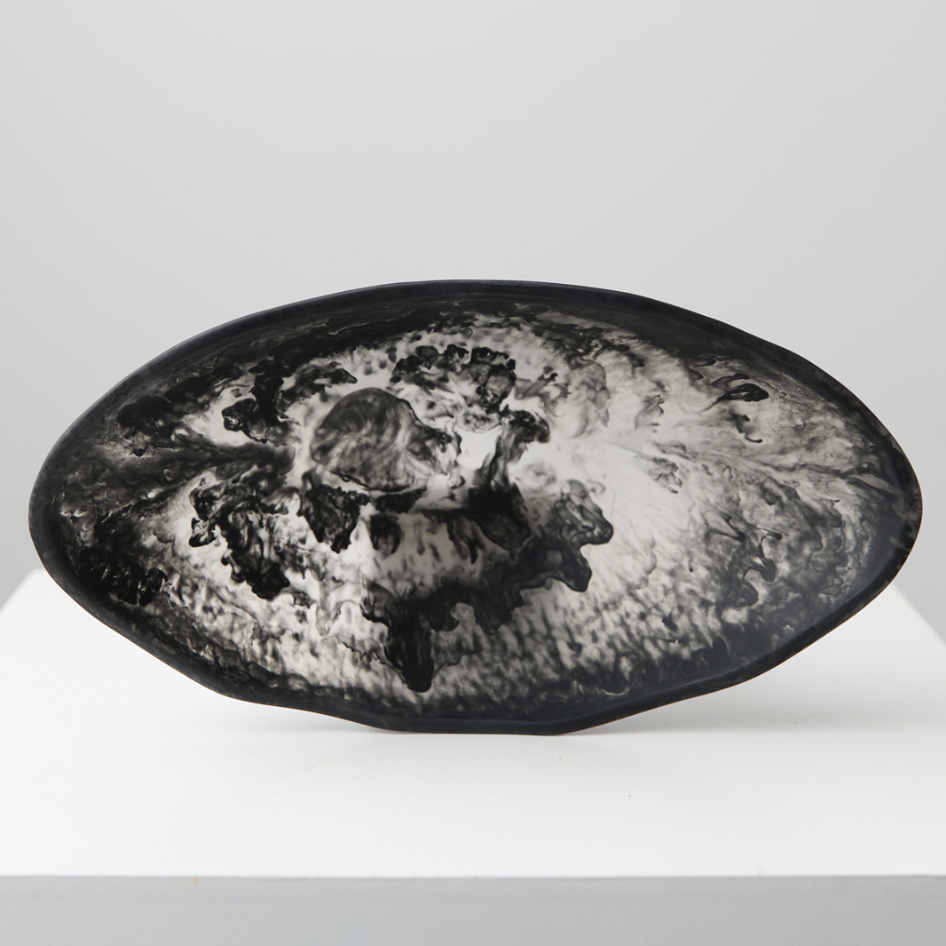 Resin Salad Bowl Oval Black