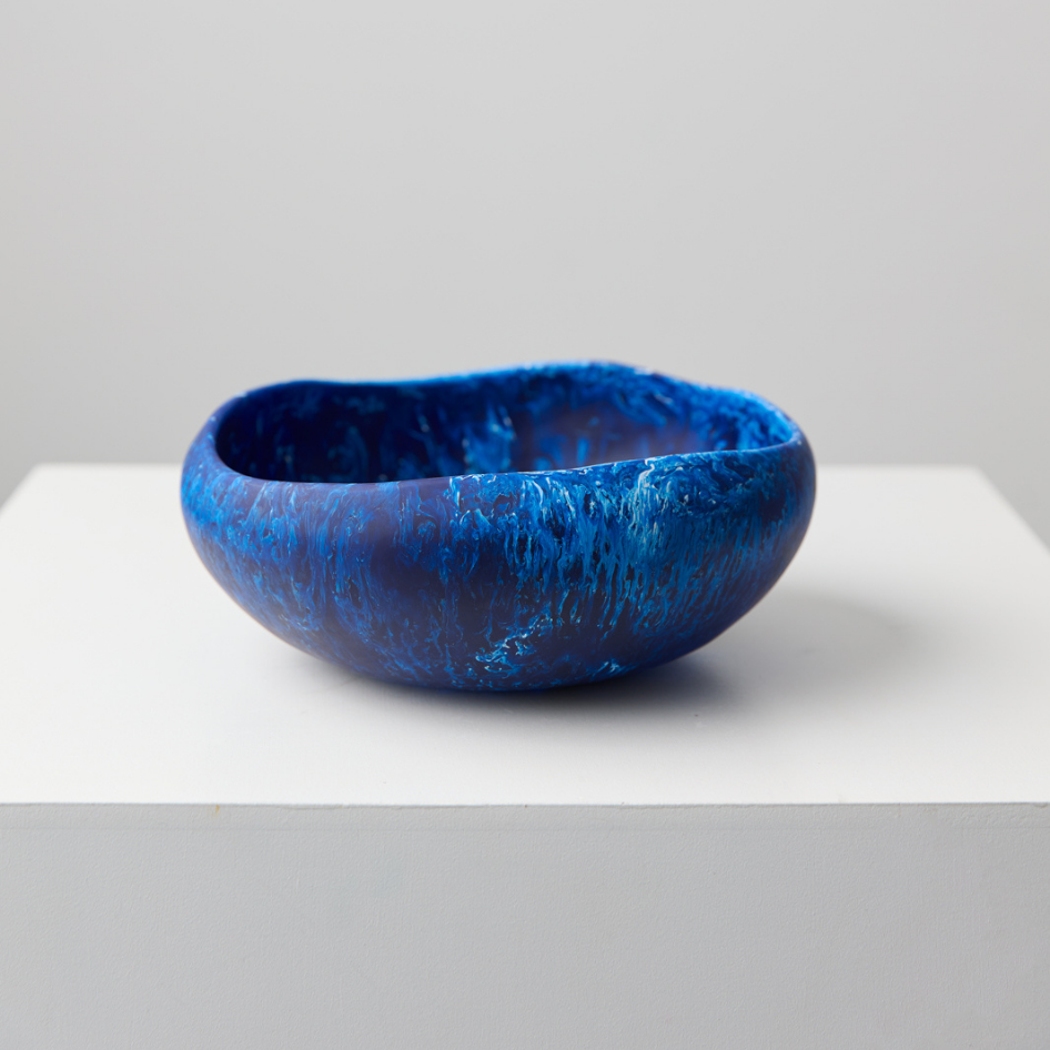 Resin Salad Bowl Round Blue