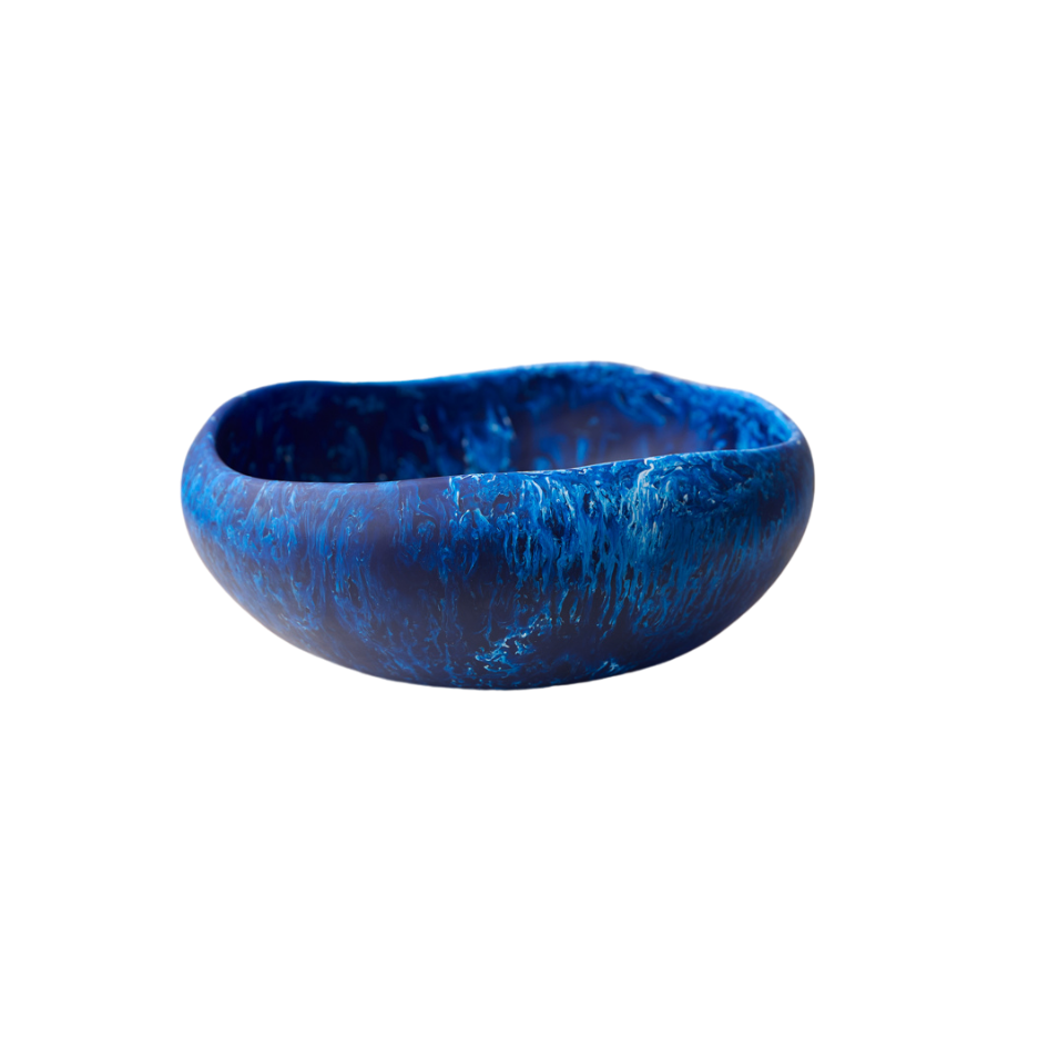 Resin Salad Bowl Round Blue