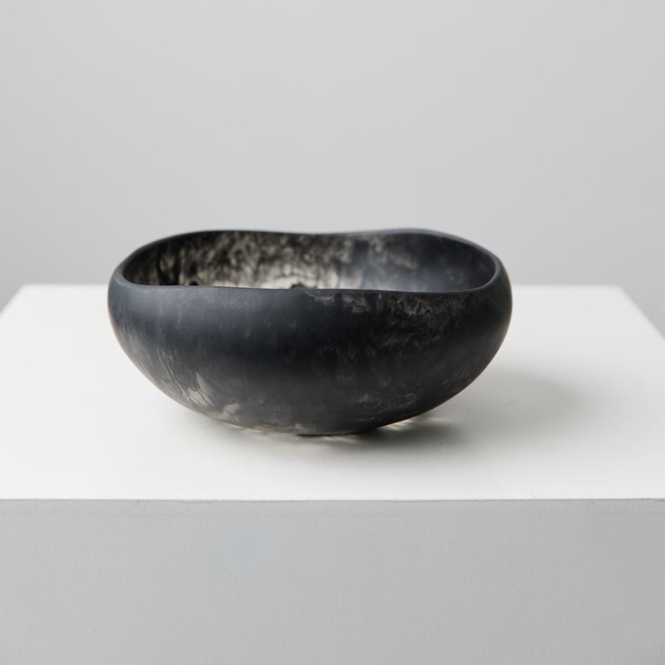 Resin Salad Bowl Round Black
