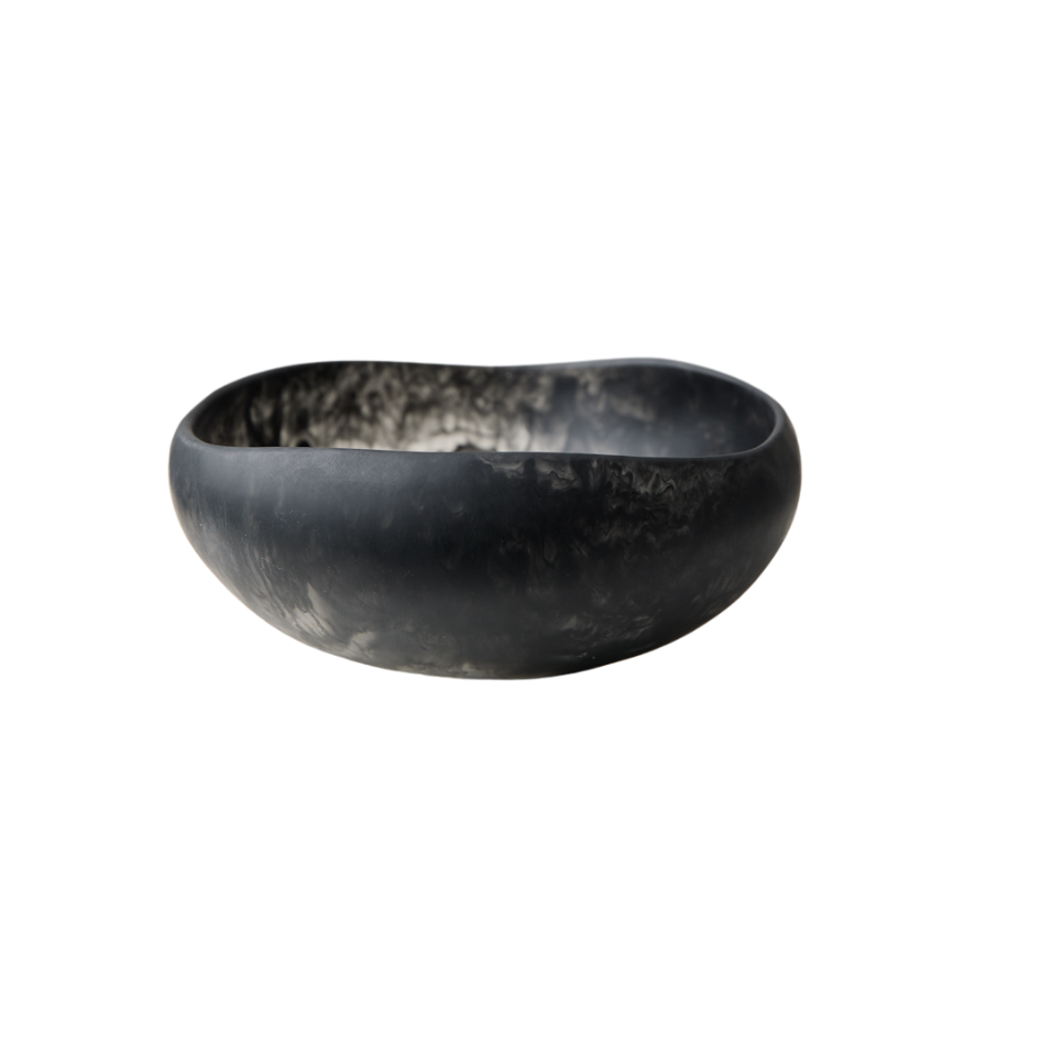 Resin Salad Bowl Round Black