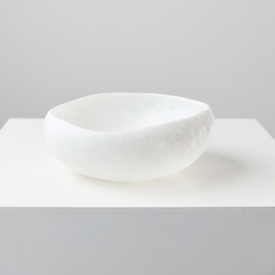 Resin Salad Bowl Round White
