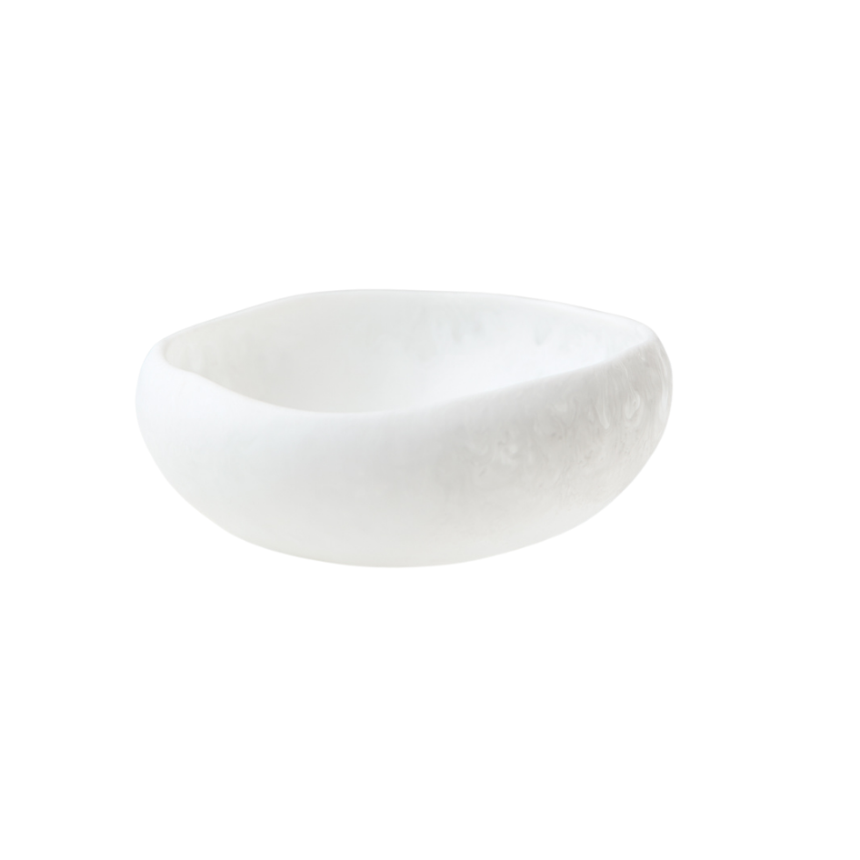 Resin Salad Bowl Round White