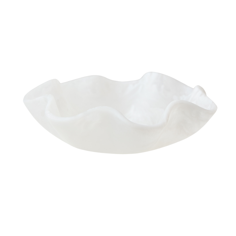 Resin Salad Bowl Flower White