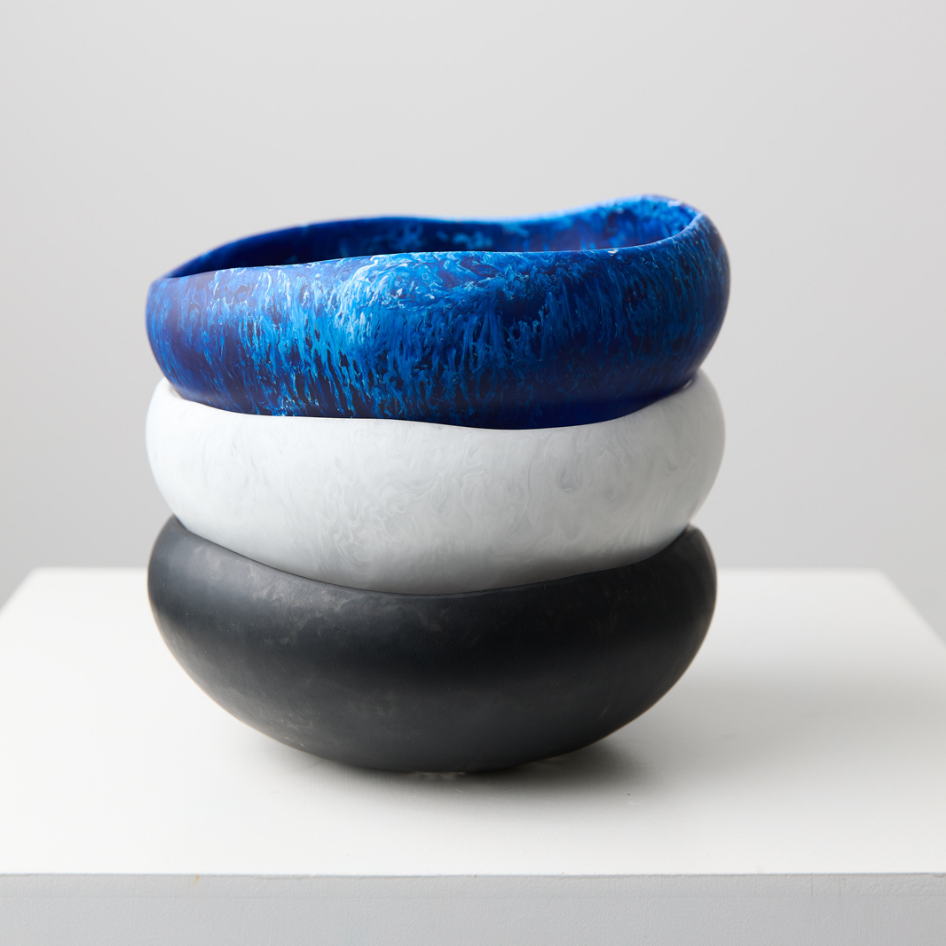 Resin Salad Bowl Round White