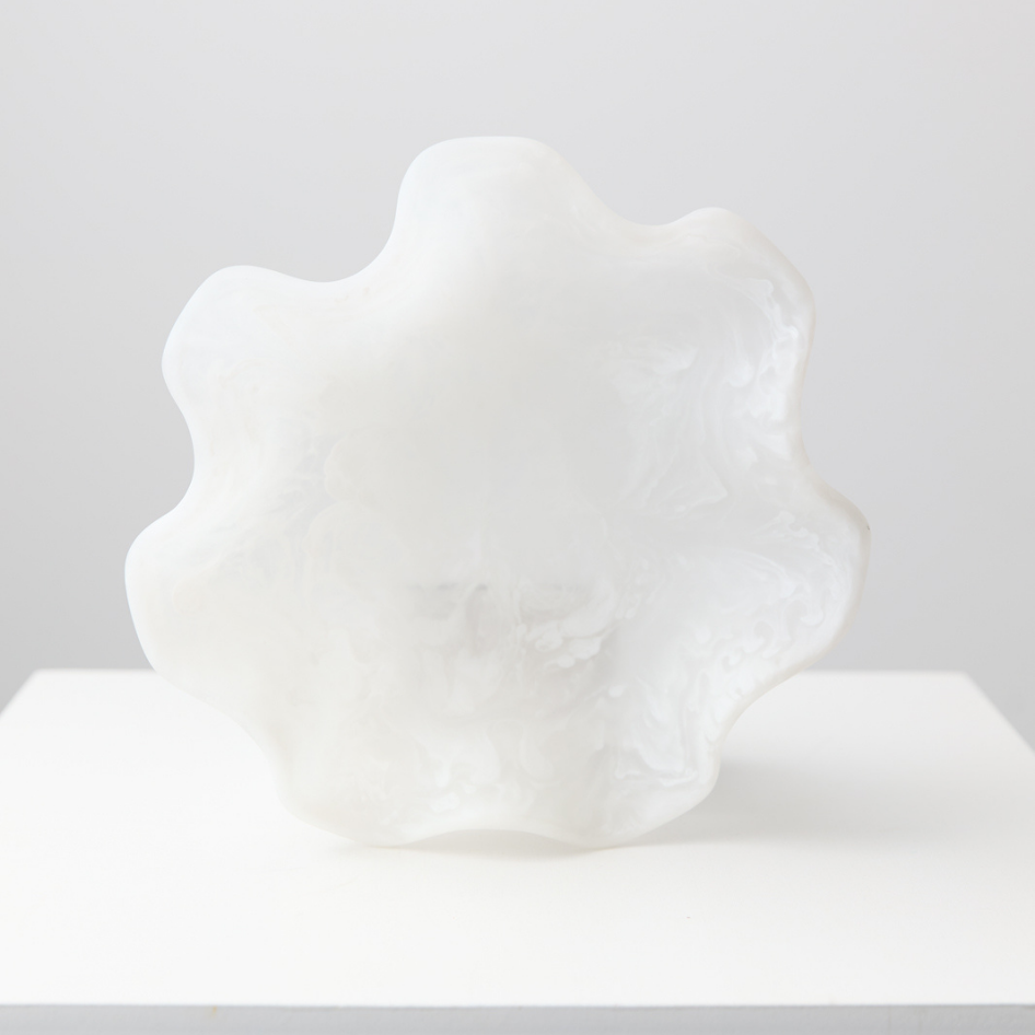 Resin Salad Bowl Flower White