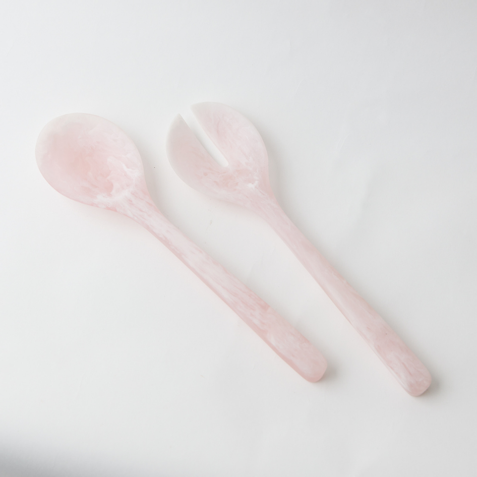 Resin Salad Server Set Pink
