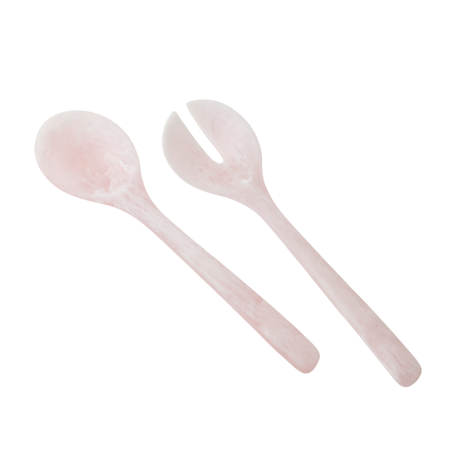 Resin Salad Server Set Pink