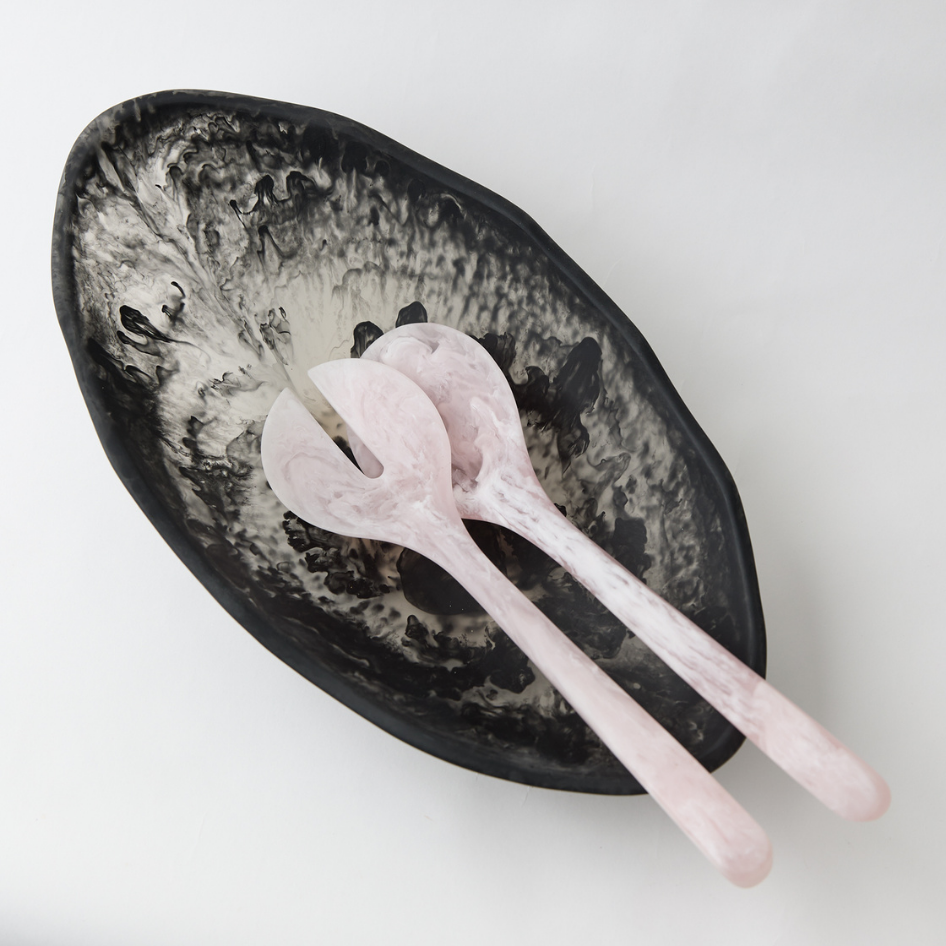 Resin Salad Server Set Pink