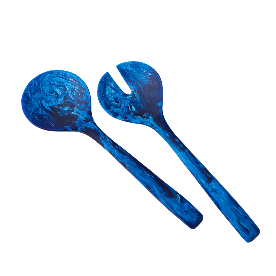 Resin Salad Server Set Blue