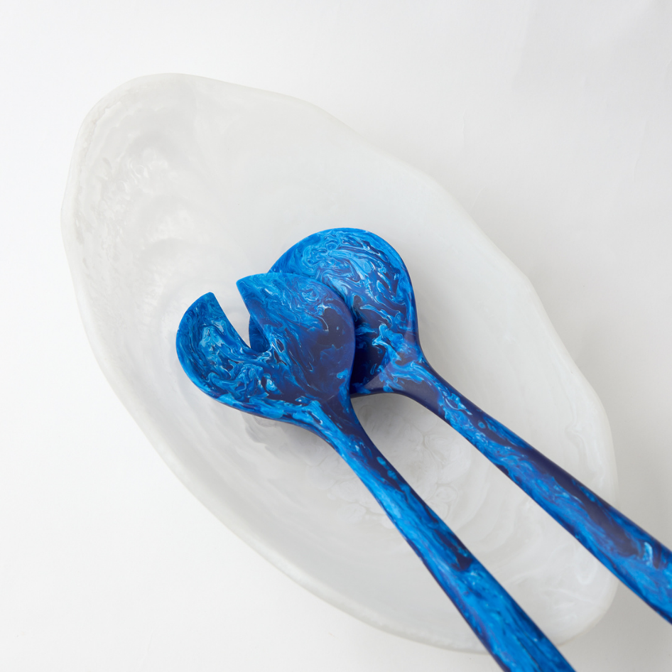 Resin Salad Server Set Blue