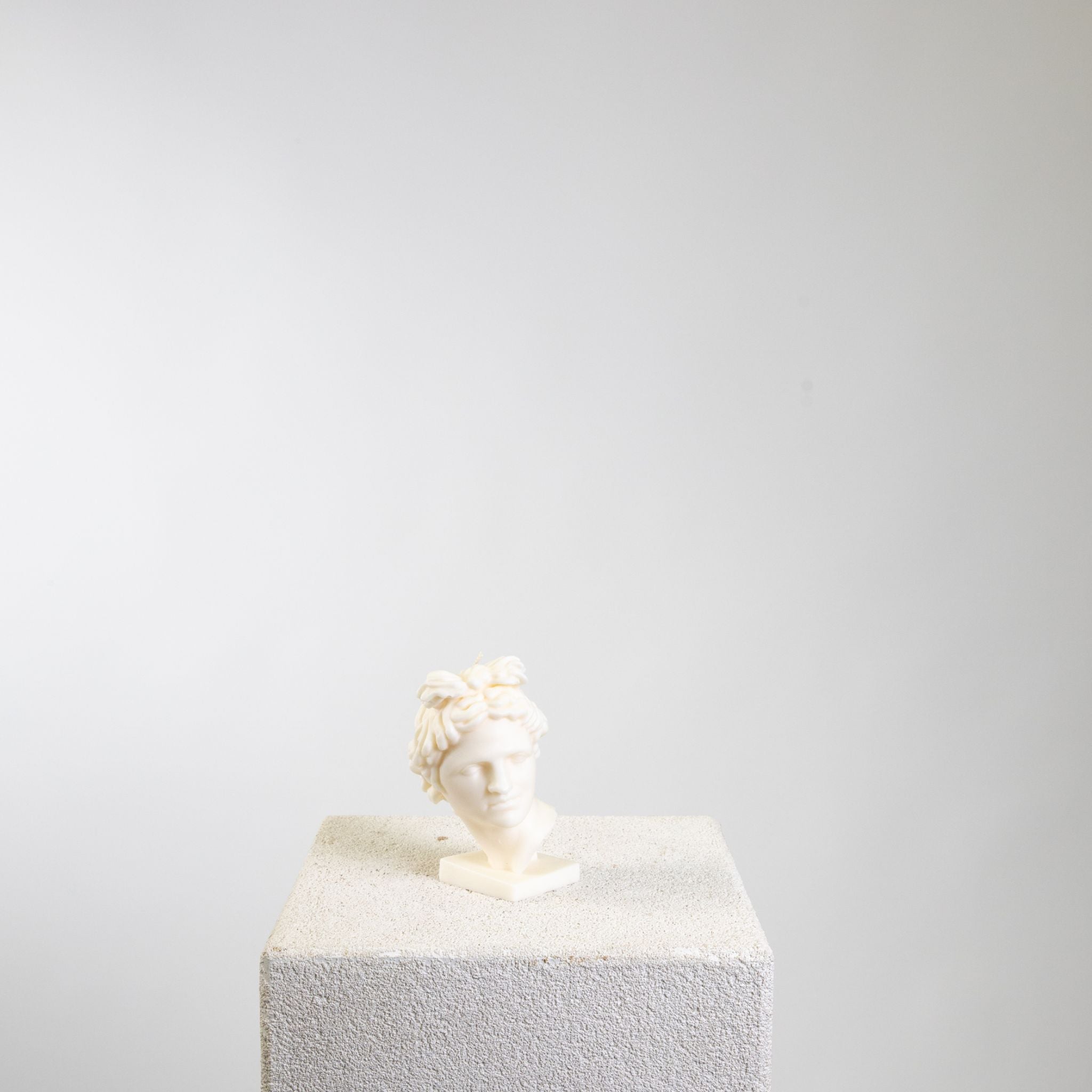 Apollo Bust Sculptural White Soy Wax Candle