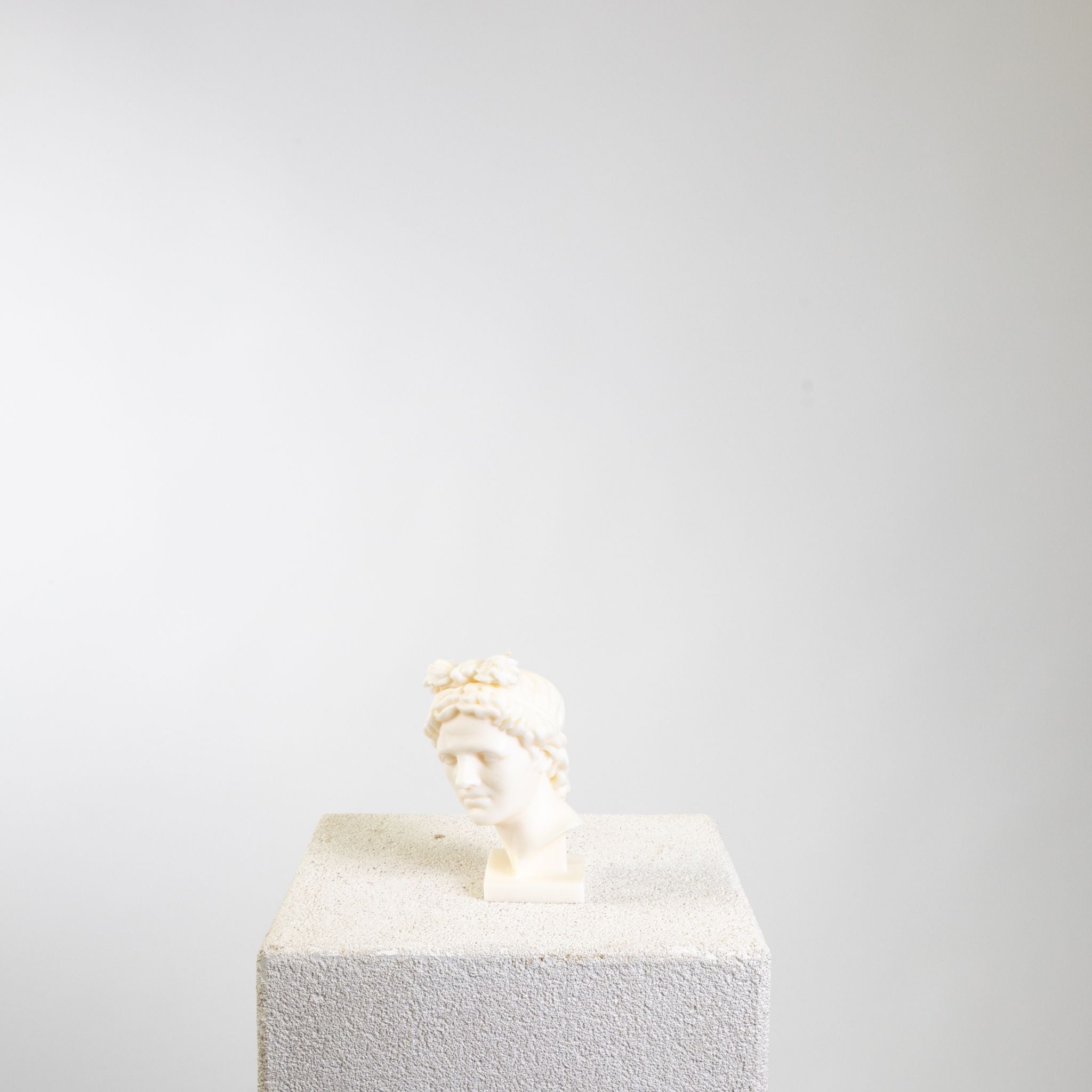 Apollo Bust Sculptural White Soy Wax Candle