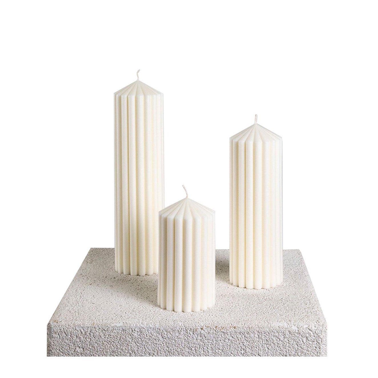 Big Top Ribbed Soy Wax Statement Pillar Candle Large