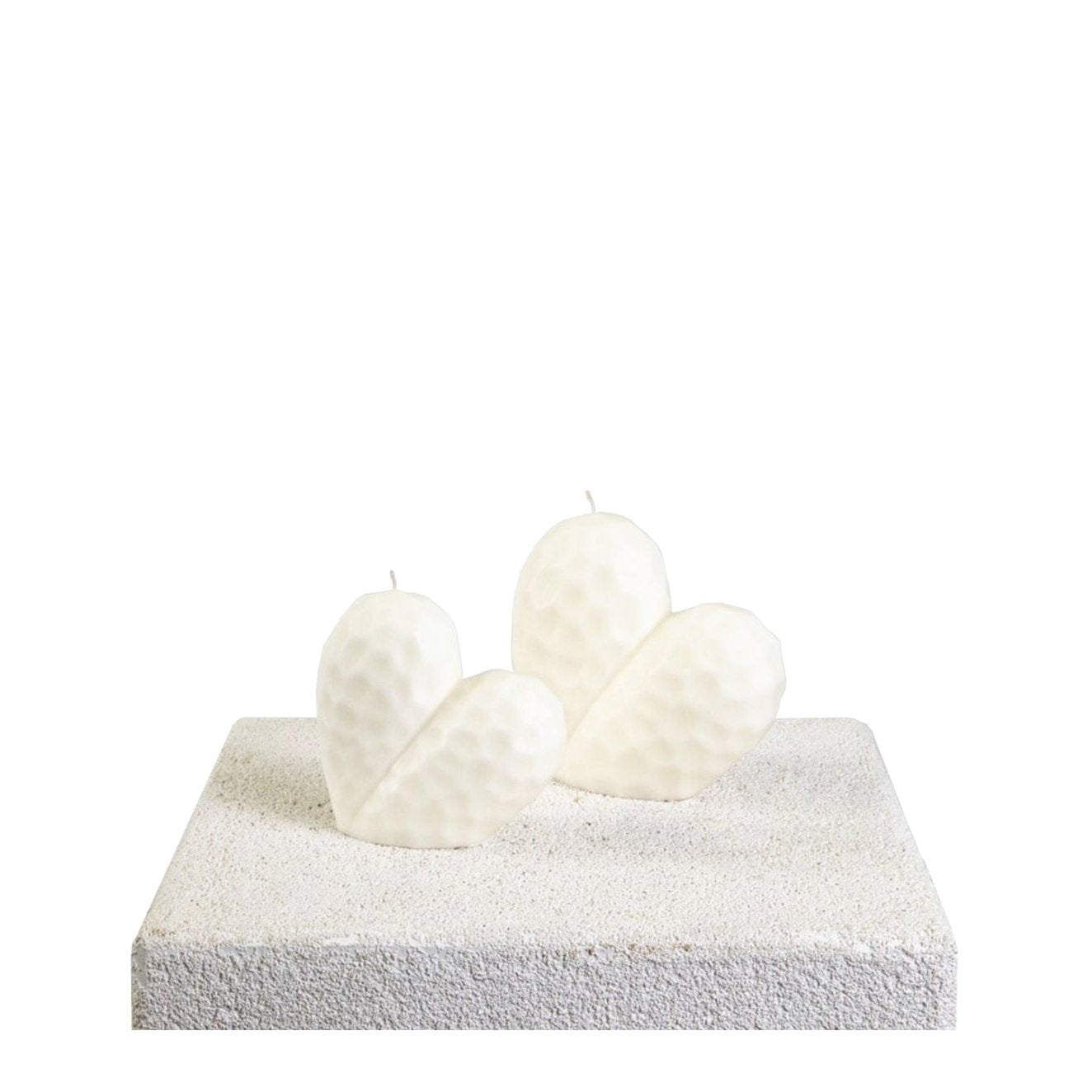 Love Heart Sculptural White Soy Wax Candle Large