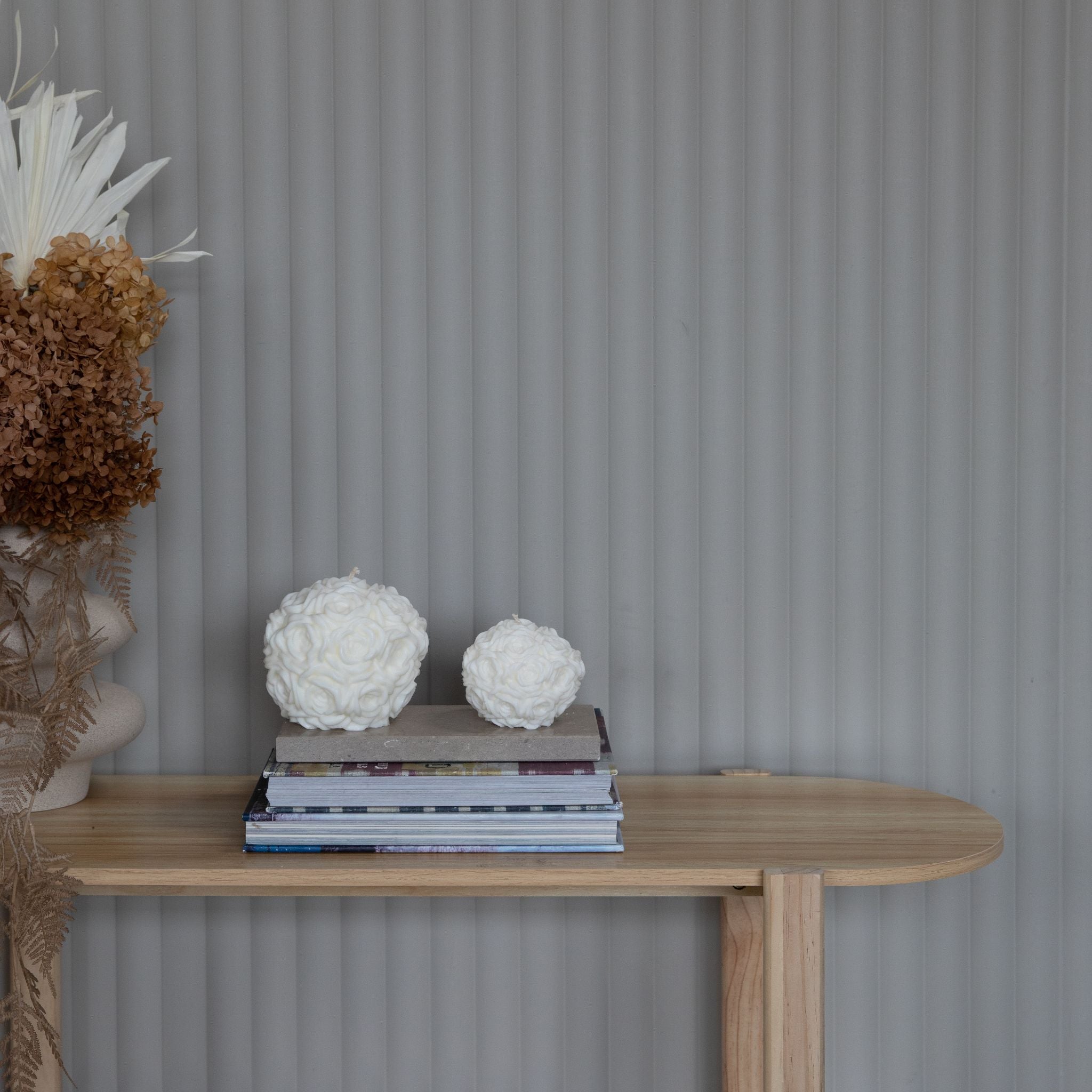 Rose Ball Sculptural Soy Wax Candle Small