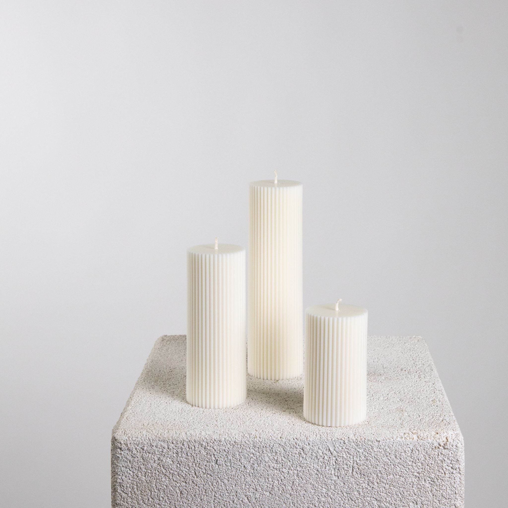 Ridge Ribbed Soy Wax Statement Pillar Candle | Candle, Ridge | Studio McKenna