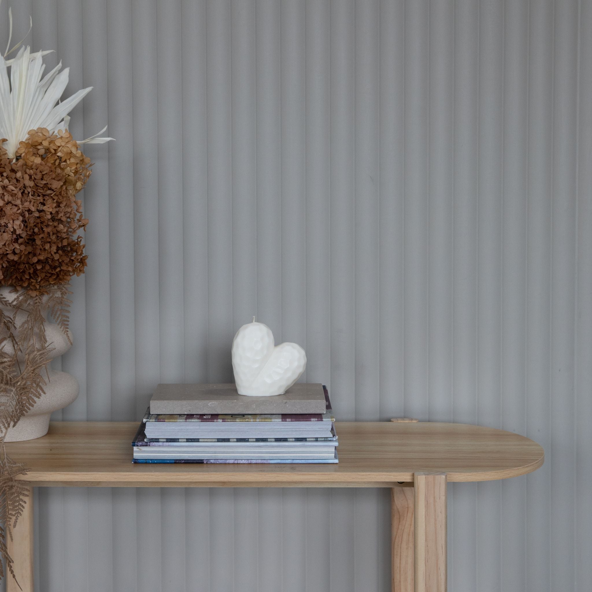 Love Heart Sculptural White Soy Wax Candle Large