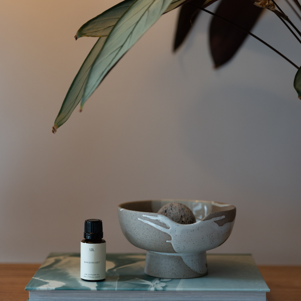 Style on shelf, the Studio McKenna Lunara Diffuser with Wanderlust fragrance