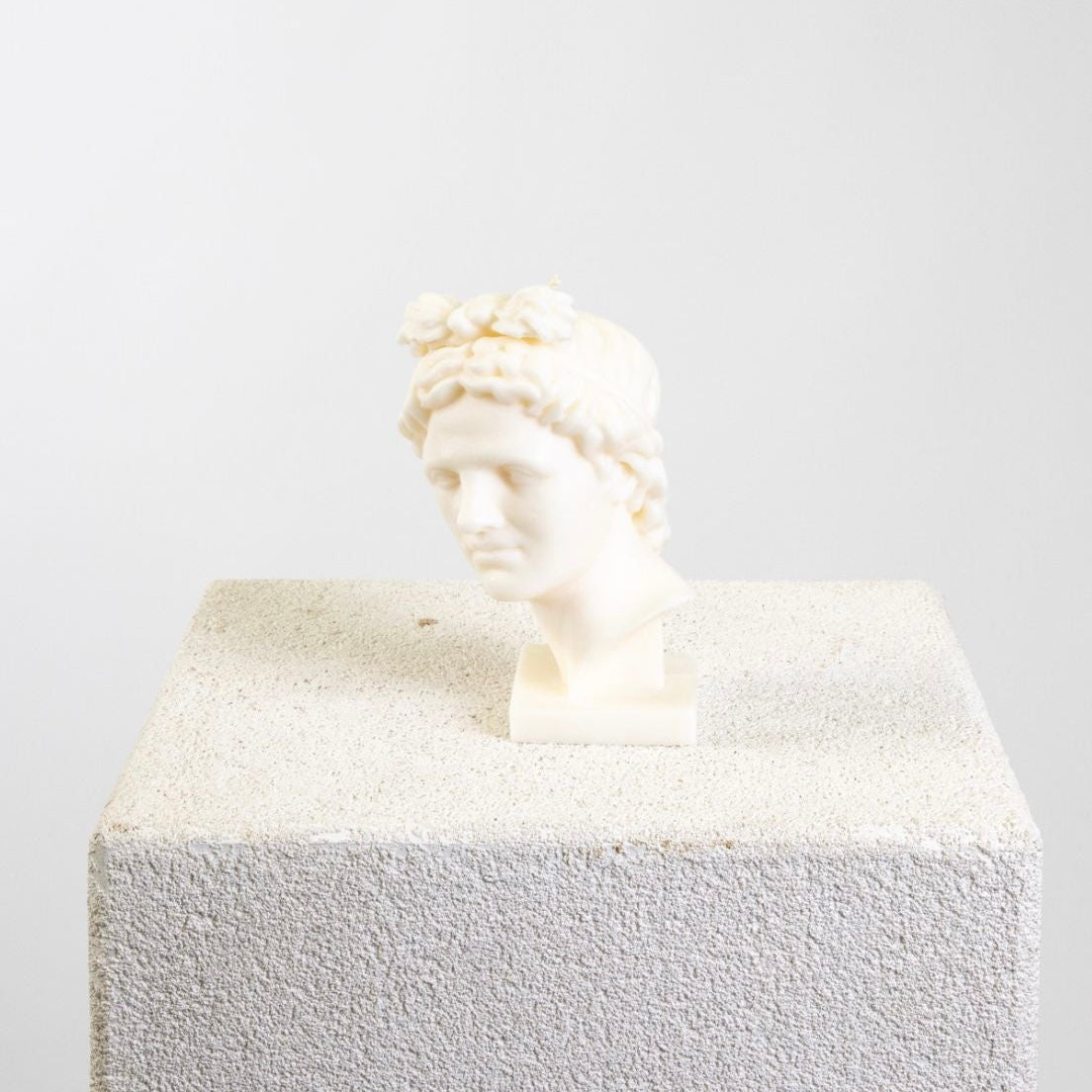 Apollo Bust Sculptural White Soy Wax Candle
