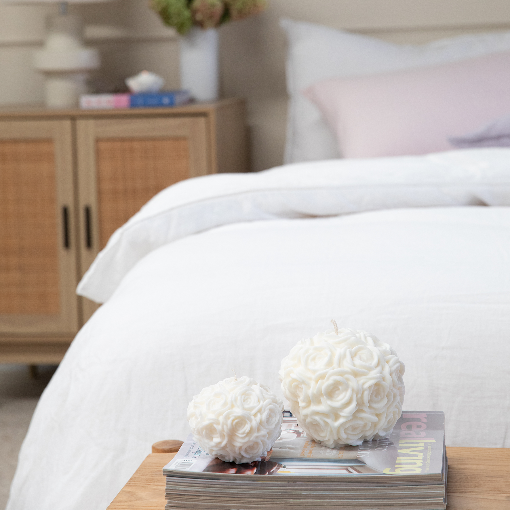 Rose Ball Sculptural Soy Wax Candle Small