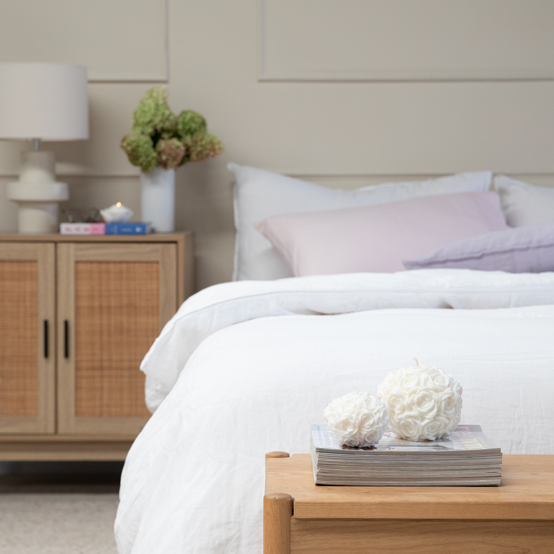 Rose Ball Sculptural Soy Wax Candle Small