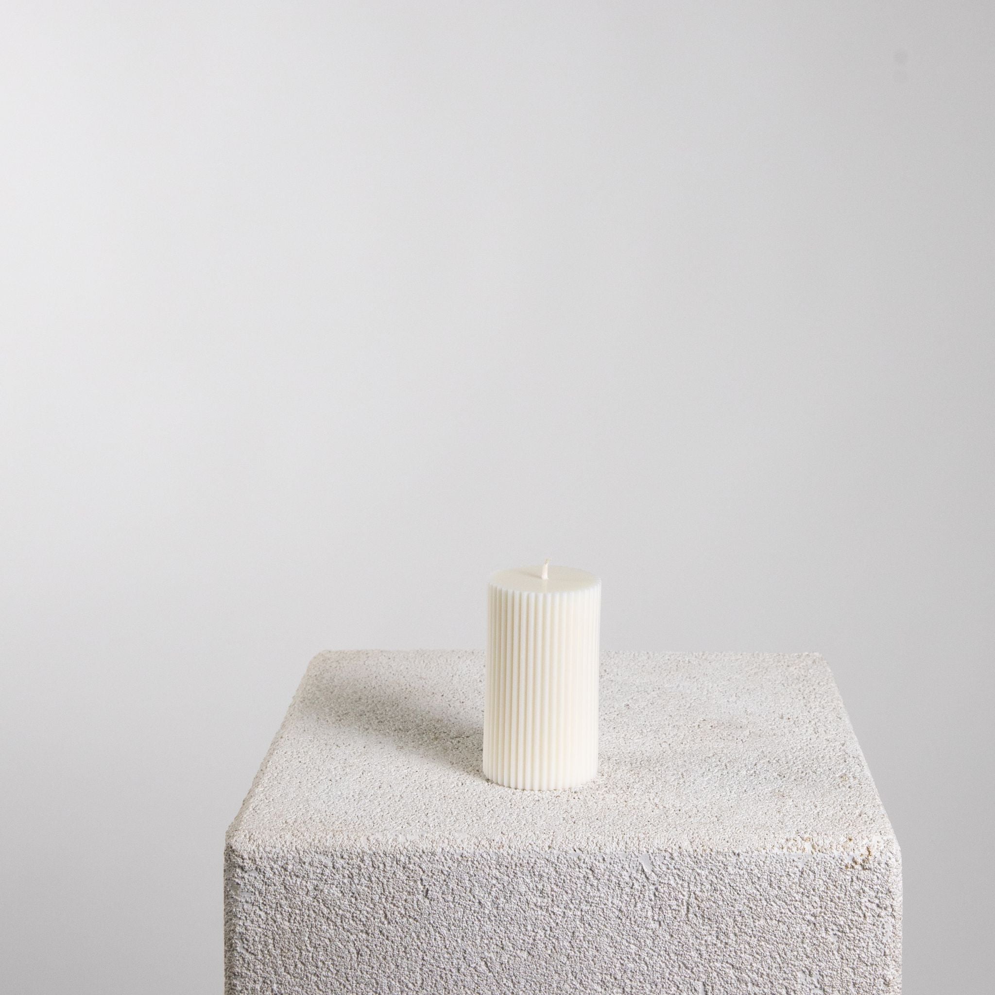 Ridge Ribbed Soy Wax Statement Pillar Candle 15cm
