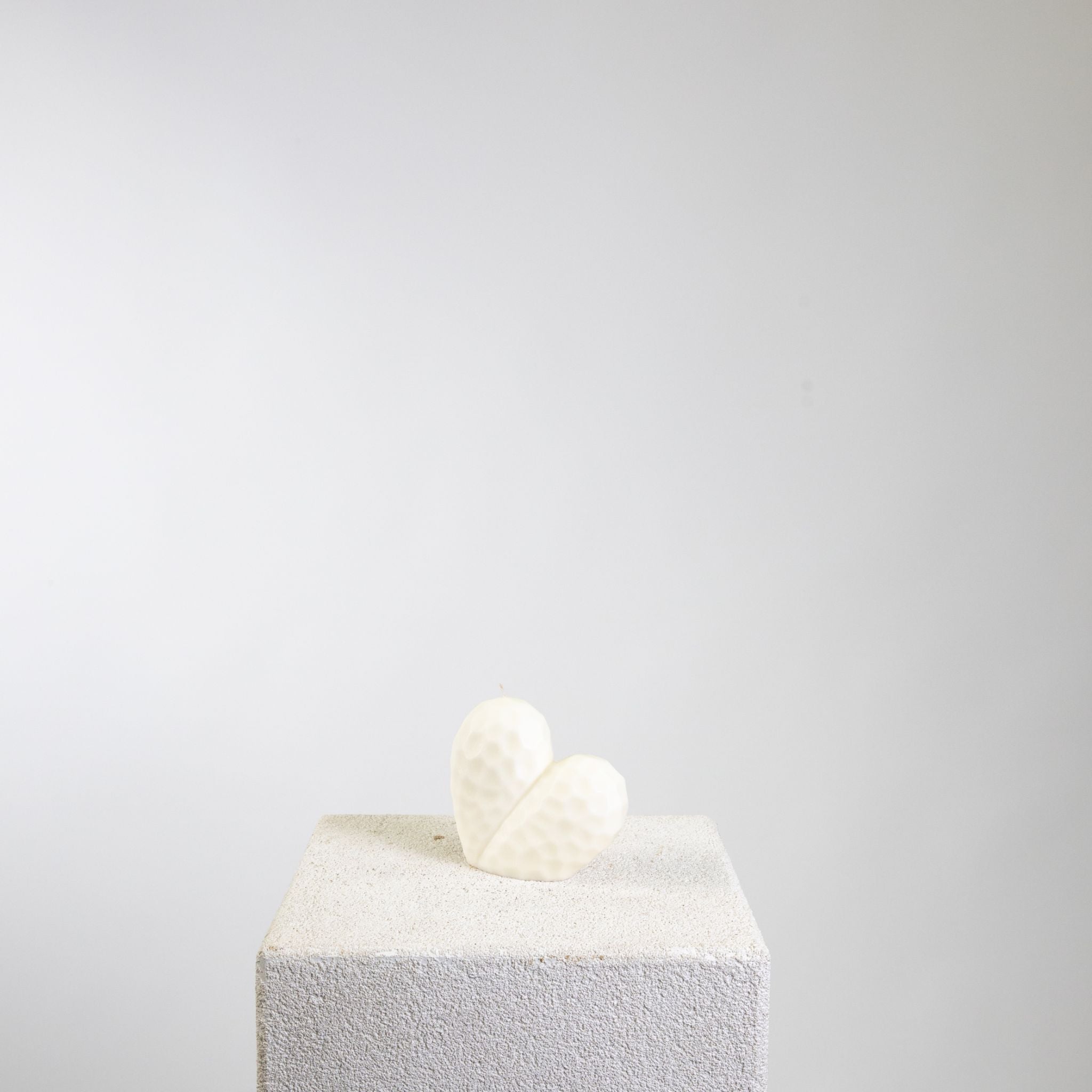 Love Heart Sculptural White Soy Wax Candle Large