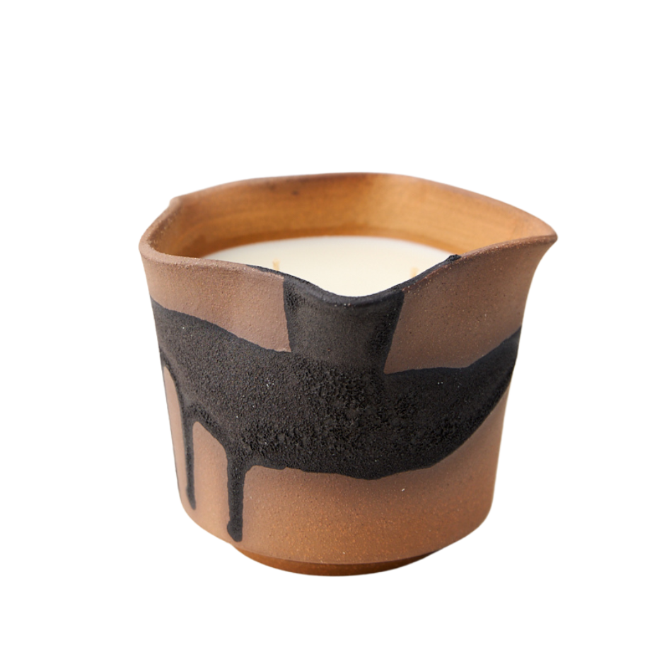 Lahar Scented Candle Curved Red Santal