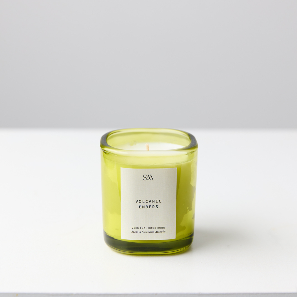 Volcanic Embers 250g Signature Scented Candle (Light Green)