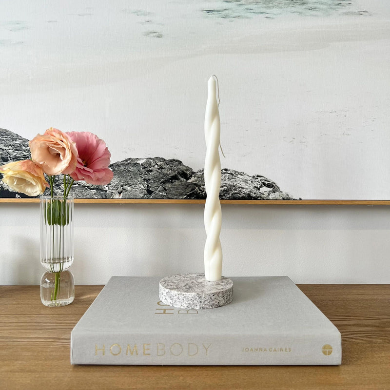 Atlantic Salt™ Quartz Round Single Candle Holder | Aureliia Collection