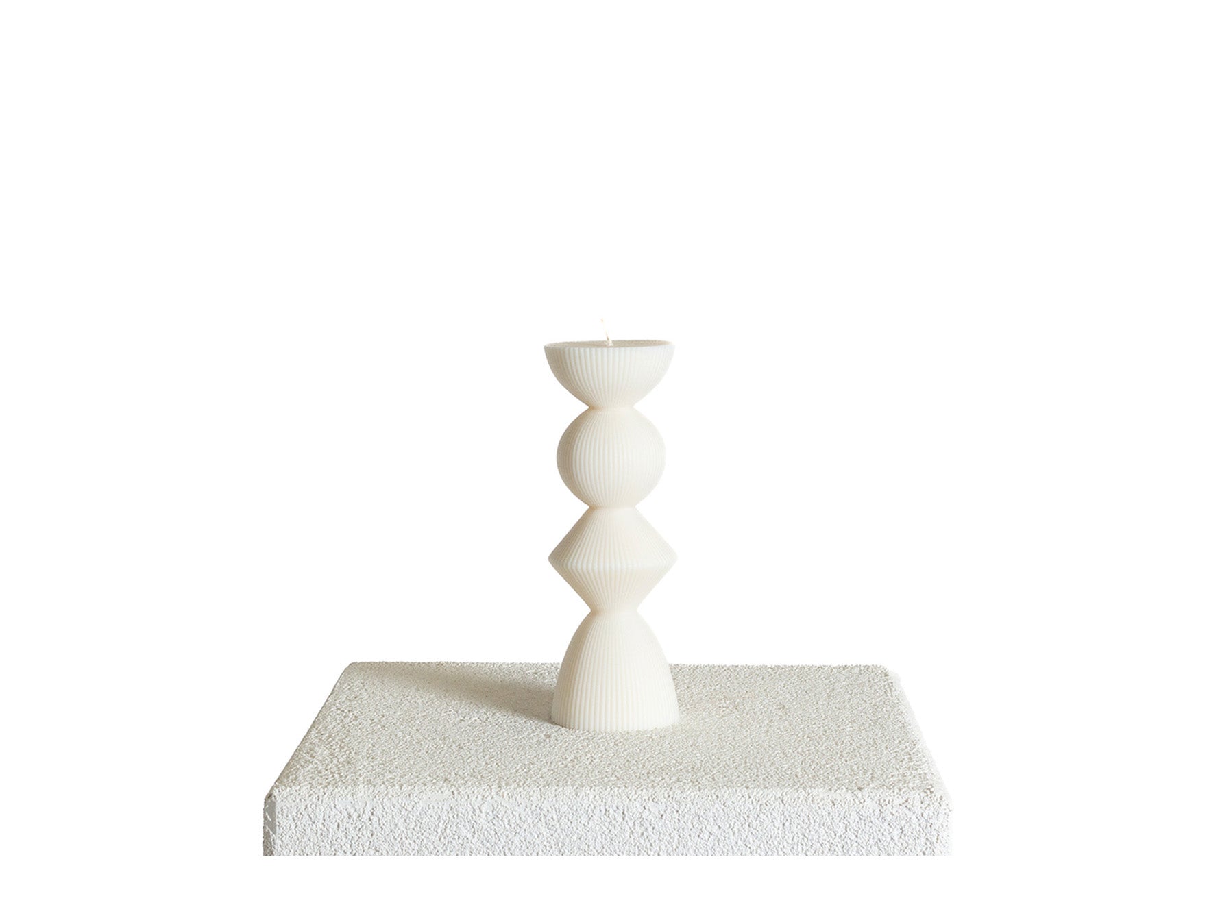 Amelia Ribbed Soy Wax Statement Pillar Candle