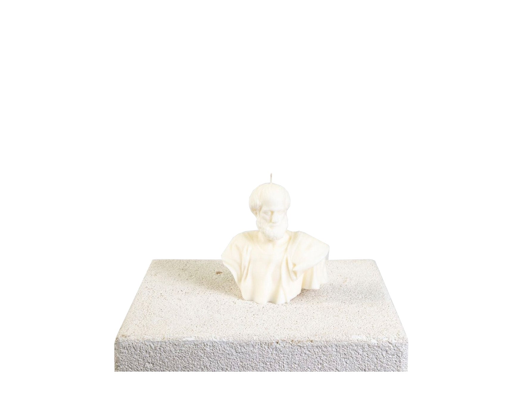 Aristotle Bust Sculptural White Soy Wax Candle