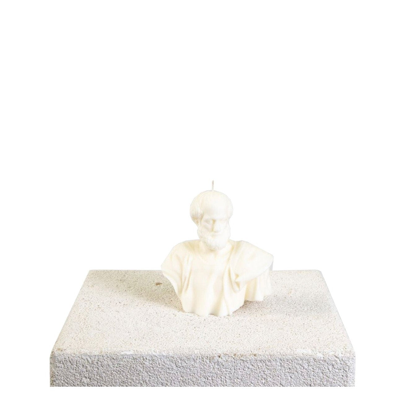 Aristotle Bust Sculptural White Soy Wax Candle