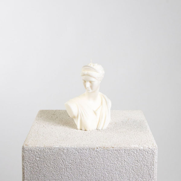 Artemis Diana Bust Sculptural White Soy Wax Candle | Candle, Classics | Studio McKenna