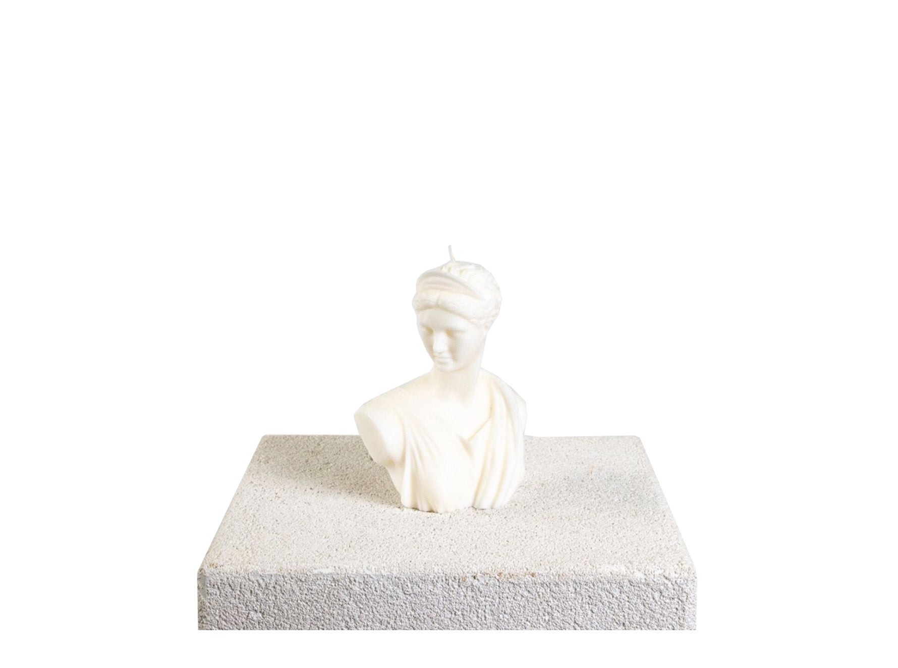 Artemis Diana Bust Sculptural White Soy Wax Candle