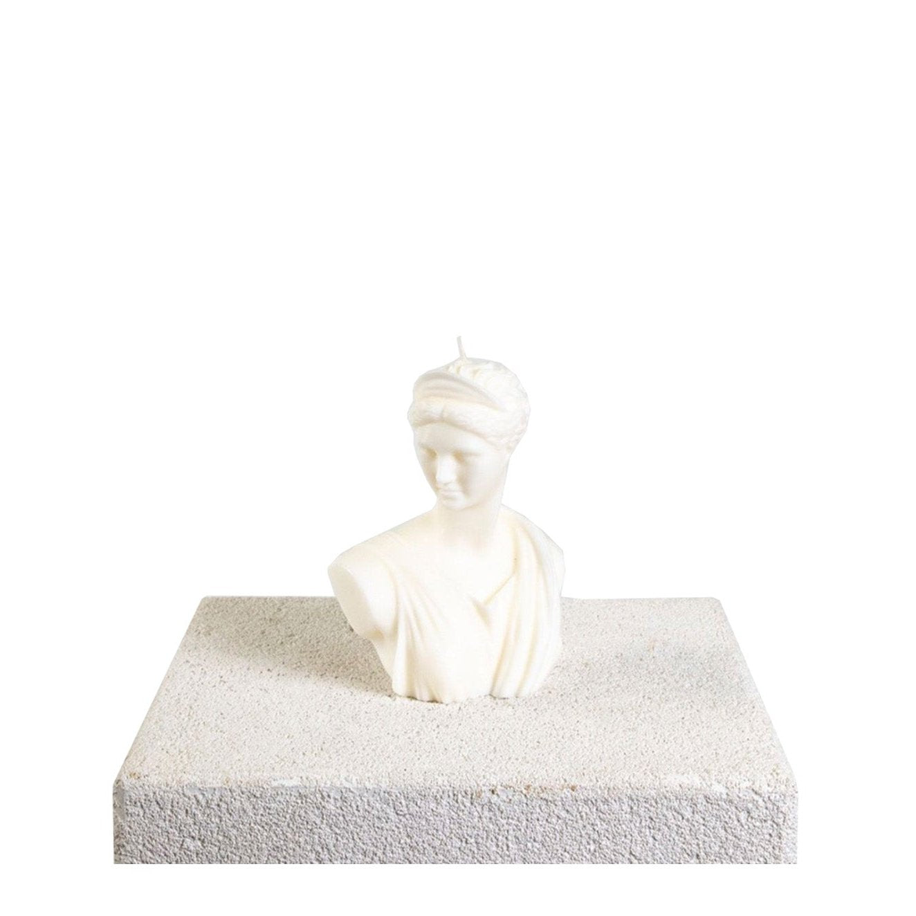 Artemis Diana Bust Sculptural White Soy Wax Candle