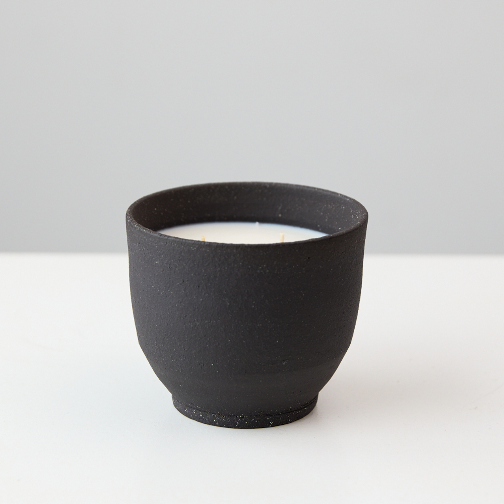 Detail image of ceramic black candle