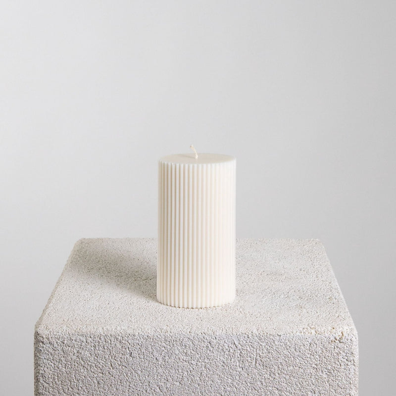 Ridge Oval Ribbed Soy Wax Statement Pillar Candle | Candle, Ridge | Studio McKenna