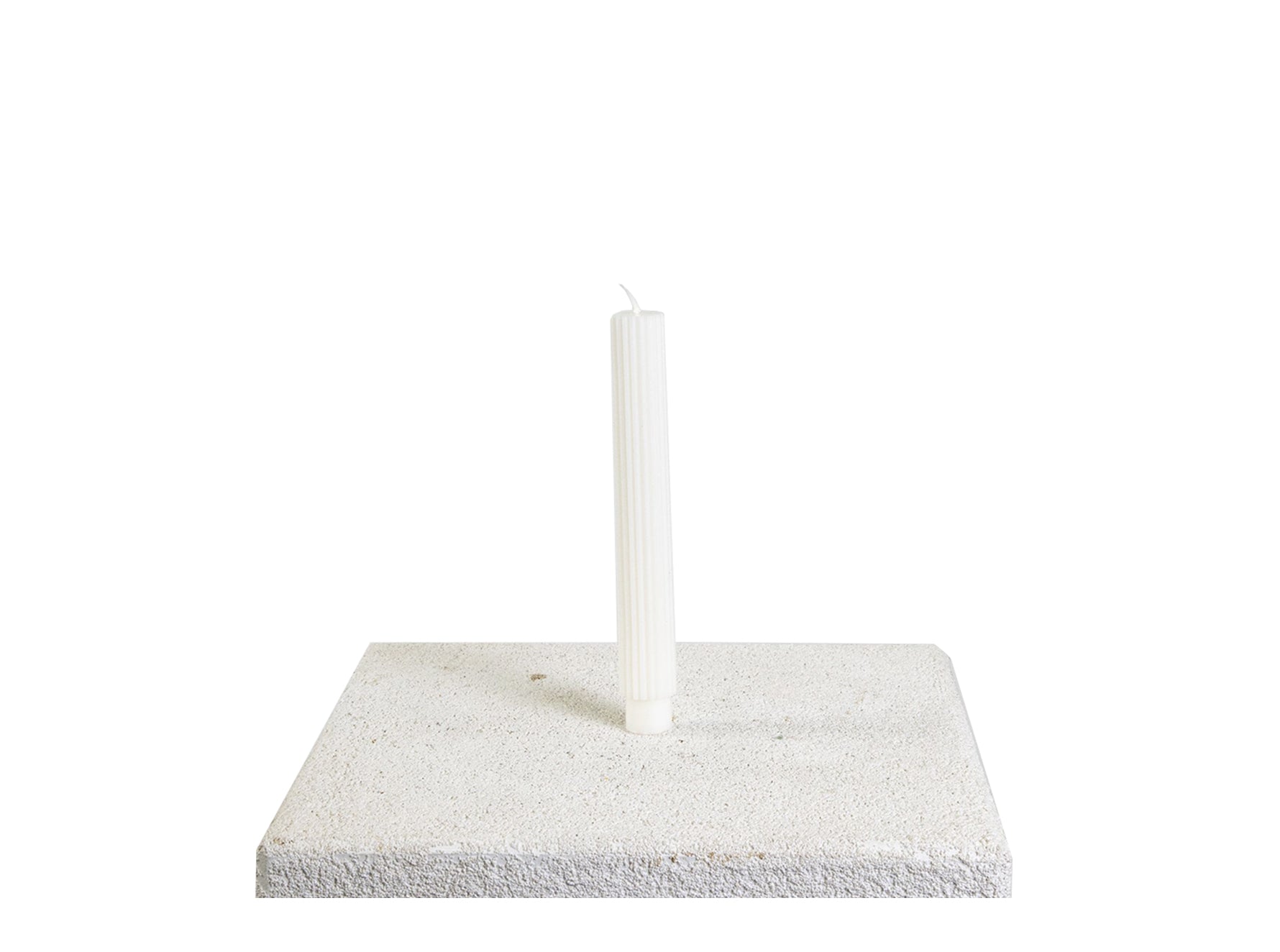 Ridge Ribbed Taper White Soy Wax Candle Hand Made in Australia