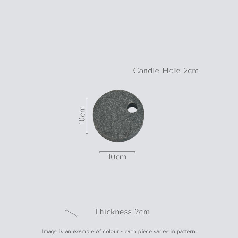 Rugged Concrete™ Quartz Round Single Candle Holder | Aureliia Collection