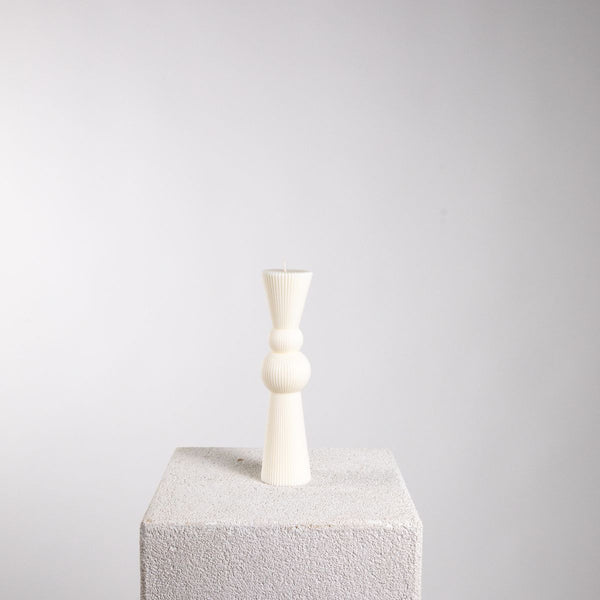 Riva Ribbed Soy Wax Statement Pillar Candle