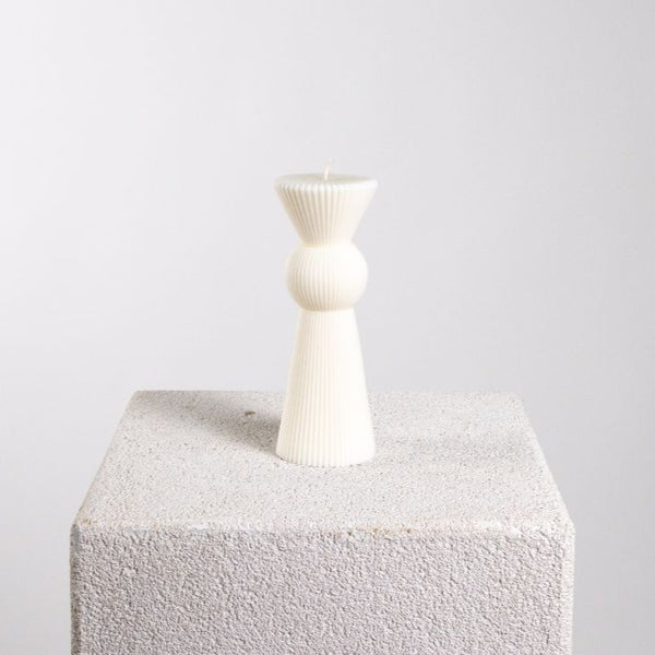 Uma Ribbed Soy Wax Statement Pillar Candle | Candle, Decor, Ridge, Sculptural Candle, Statement Pillar | Studio McKenna